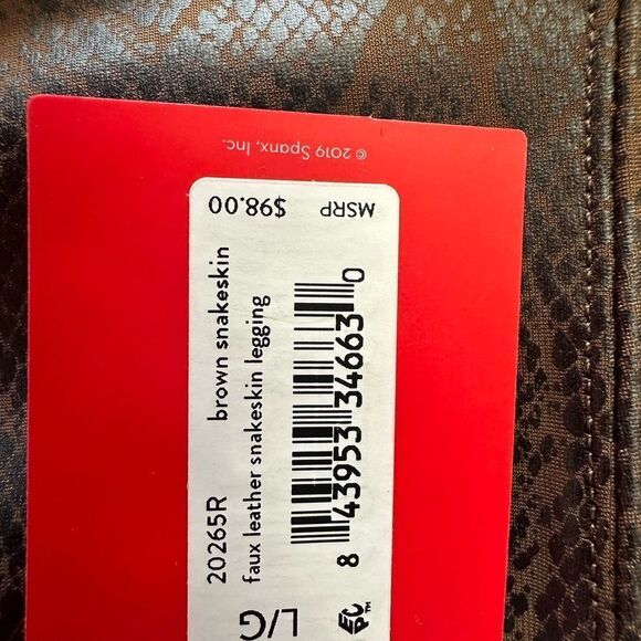 Spanx Faux-Leather Snakeskin High-Rise Leggings, Size L, New with tags - Picture 9 of 13